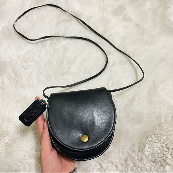 Coach Handbags - *RARE* COACH Bonnie Cashin Black Leather Flap Bag Belt Bag Crossbody